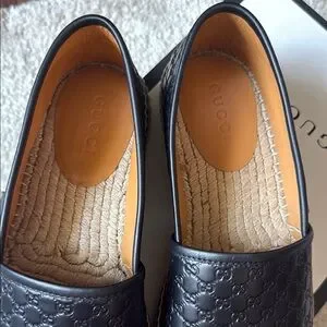 Gucci | Shoes | Gucci Black Loafers Slipons With Intricate  display picture 3
